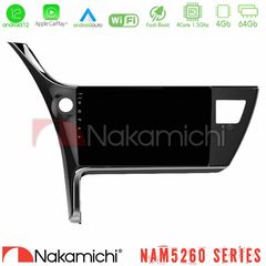 Nakamichi NAM5260 Series 4Core Android12 4+64GB Toyota Corolla 2017-2018 Navigation Multimedia Tablet 10" Με Carplay & Android Auto