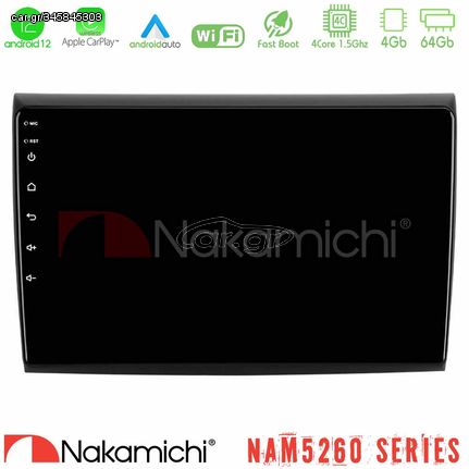 Nakamichi NAM5260 Series 4Core Android12 4+64GB Fiat Bravo Navigation Multimedia Tablet 9" Με Carplay & Android Auto