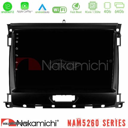 Nakamichi NAM5260 Series 4Core Android12 4+64GB Ford Ranger 2017-2022 Navigation Multimedia Tablet 9" Με Carplay & Android Auto