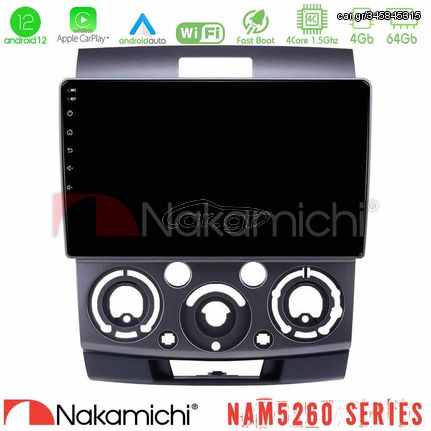 Nakamichi NAM5260 Series 4Core Android12 4+64GB Ford Ranger/Mazda BT50 Navigation Multimedia Tablet 9" Με Carplay & Android Auto