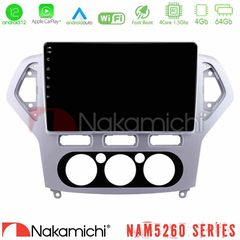 Nakamichi NAM5260 Series 4Core Android12 4+64GB Ford Mondeo 2007-2010 Manual A/C Navigation Multimedia Tablet 10" Με Carplay & Android Auto