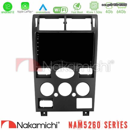 Nakamichi NAM5260 Series 4Core Android12 4+64GB Ford Mondeo 2001-2004 Navigation Multimedia Tablet 9" Με Carplay & Android Auto