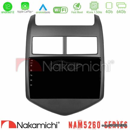 Nakamichi NAM5260 Series 4Core Android12 4+64GB Chevrolet Aveo 2011-2017 Navigation Multimedia Tablet 9" Με Carplay & Android Auto