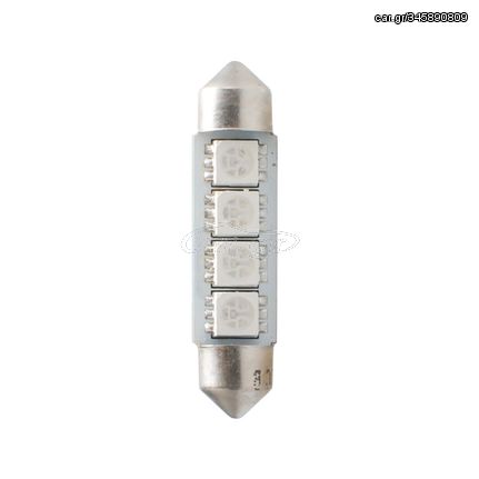 ΛΑΜΠΑΚΙΑ ΠΛΑΦΟΝΙΕΡΑΣ C5W/C10W 12V 0,96W SV8,5 41mm CAN-BUS LED 4xSMD5050 PREMIUM ΜΠΛΕ BLISTER 2ΤΕΜ.