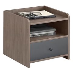 ORIENT Κομοδίνο με 1 Συρτάρι, Απόχρωση Sonoma Oak-Grey Ε7430,1 Καρυδί/Γκρι από MDF - Κόντρα Πλακέ - Καπλαμάς - Νοβοπάν  43x40x48cm  1τμχ