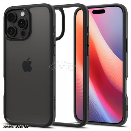 Spigen Ultra Hybrid Back Cover Σιλικόνης / Πλαστικό, Διάφανο / Matte Black για iPhone 16 Pro Max