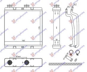 ΨΥΓΕΙΟ ΚΑΛΟΡΙΦΕΡ (BR) (175x190x32) για HONDA CIVIC H/B-L/B 06-12 για HONDA CIVIC H/B-L/B 06-12