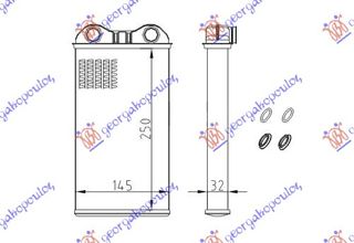 ΨΥΓΕΙΟ ΚΑΛΟΡΙΦΕΡ (B) +/-ΑC (255x147) ΤΥΠΟΥ VALEO για OPEL VIVARO 06-14 για OPEL VIVARO 06-14