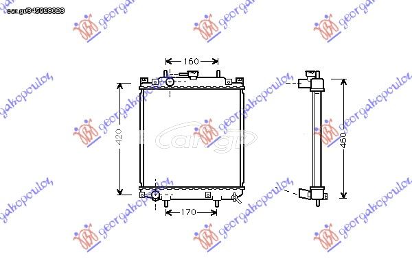 ΨΥΓΕΙΟ ΝΕΡΟY 1,0i 12V (37,5x32,5x1,6)MHX για DAIHATSU YRV 02-06 για DAIHATSU YRV 02-06