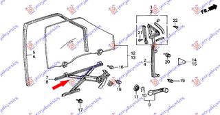 ΓΡΥΛΛΟΣ ΠΑΡΑΘΥΡΟΥ ΕΜΠ. ΜΗΧΑΝ. για HONDA CIVIC SEDAN 84-85 για HONDA CIVIC SEDAN 84-85