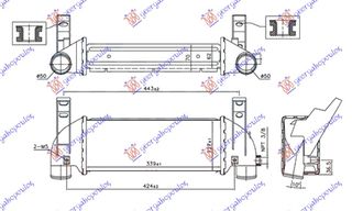 ΨΥΓΕΙΟ INTERCOOLER 1.8 Di/TDCi ΠΕΤΡΕΛΑΙΟ -07 (340x128x62) για FORD TRANSIT CONNECT 03-10 για FORD TR