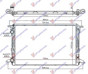 ΨΥΓΕΙΟ 2.0 TFSi ΒΕΝΖΙΝΗ (720x480x26) ΠΑΡΟΧΕΣ ΟΔΗΓΟΣ 38/38 για VW TOUAREG 18- για VW TOUAREG 18-