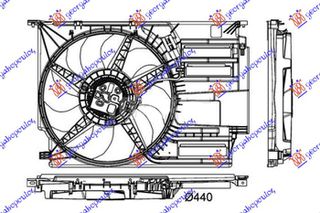 ΒΕΝΤΙΛΑΤΕΡ ΨΥΓΕΙΟΥ ΚΟΜΠΛΕ 1.5-2.0 ΒΕΝΖΙΝΗ (440mm) (600W) (2PIN) για MINI CLUBMAN (F54) 15- για MINI