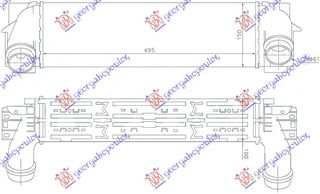 ΨΥΓΕΙΟ INT. 3.0 (30/35dx) ΠΕΤΡΕΛΑΙΟ (495x145x100) για BMW X4 (F26) 14-18 για BMW X4 (F26) 14-18