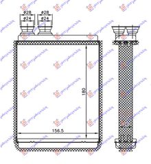 ΨΥΓΕΙΟ ΚΑΛΟΡΙΦΕΡ (180x157x26) για CITROEN C4 CACTUS 14-18 για CITROEN C4 CACTUS 14-18