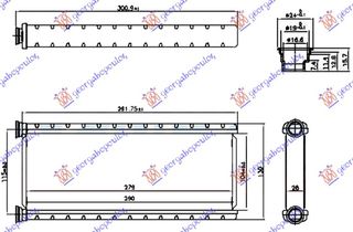 ΨΥΓΕΙΟ ΚΑΛΟΡΙΦΕΡ (BR) (280x105x26) για PEUGEOT PARTNER 19- για PEUGEOT PARTNER 19-