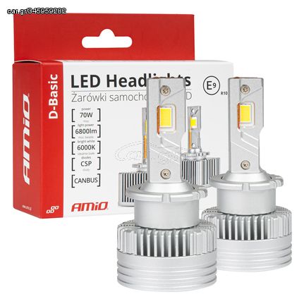 ΛΑΜΠΕΣ LED D4S/D4R 12V 6.000K 6800lm CAN-BUS D-BASIC SERIES AMIO - 2 Τεμ.