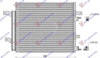 ΨΥΓΕΙΟ A/C 4.2-5.0 ΒΕΝΖΙΝΗ (525x447) για JAGUAR XKR CABRIO 00-08 για JAGUAR XKR CABRIO 00-08