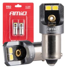 ΛΑΜΠΑΚΙΑ T4W BA9s 12/24V 6.000K 4xSMD LED CAN-BUS ΛΕΥΚΟ 2016 PRO SERIES AMIO - 2 Τεμ.