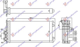 ΨΥΓΕΙΟ ΚΑΛΟΡΙΦΕΡ (M) (305x150x35) για PEUGEOT 3008 09-13 για PEUGEOT 3008 09-13