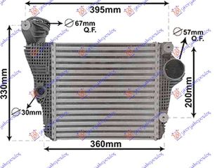 ΨΥΓΕΙΟ INTERCOOLER 3.0 GTS/3.0-3.6 I TURBO ΒΕΝΖΙΝΗ (285x279x62) για PORSCHE MACAN 14-18 για PORSCHE