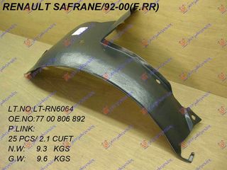 ΘΟΛΟΣ ΕΜΠ. ΠΛΑΣΤΙΚΟΣ (ΠΙΣΩ ΚΟΜΜ.) για RENAULT SAFRANE 92-00 για RENAULT SAFRANE 92-00