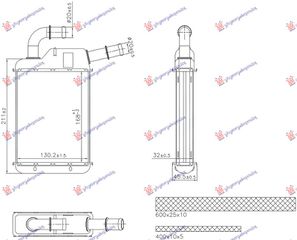 ΨΥΓΕΙΟ ΚΑΛΟΡΙΦΕΡ ΠΙΣΩ (168x130x32) (NISSENS) για SEAT ALHABRA 10- για SEAT ALHABRA 10-