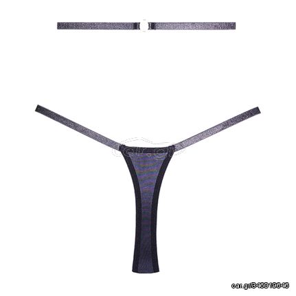 Cherished - Lace and Mesh Thong - OS - Black