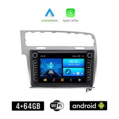 VOLKSWAGEN VW GOLF 7 (2013 - 2020) Android οθόνη αυτοκίνητου 4+64GB με GPS WI-FI (ηχοσύστημα αφής 8" ιντσών 4GB CarPlay Android Auto Car Play Youtube Playstore MP3 USB Radio Bluetooth Mirrorlink, 4x60