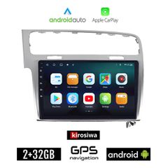 KIROSIWA VOLKSWAGEN VW GOLF 7 (2013 - 2020) Android οθόνη αυτοκίνητου 2GB με GPS WI-FI (ηχοσύστημα αφής 10" ιντσών Android Auto Apple Carplay Youtube Playstore MP3 USB Radio Bluetooth Mirrorlink, 4x60
