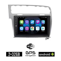 VOLKSWAGEN VW GOLF 7 (2013 - 2020) Android οθόνη αυτοκίνητου 2GB με GPS WI-FI (ηχοσύστημα αφής 9" ιντσών OEM Youtube Playstore MP3 USB Radio Bluetooth Mirrorlink, 4x60W, ασημί)