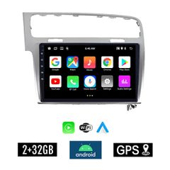 KIROSIWA 2+32GB VOLKSWAGEN GOLF 7 (2013 - 2020) Android οθόνη αυτοκίνητου 2GB με GPS WI-FI (VW ηχοσύστημα αφής 10" ιντσών Youtube Playstore MP3 USB Radio Bluetooth Mirrorlink, 4x60W, ασημί)