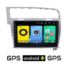 VOLKSWAGEN VW GOLF 7 (2013 - 2020) Android οθόνη αυτοκίνητου με GPS WI-FI (ηχοσύστημα αφής 10" ιντσών OEM Youtube Playstore MP3 USB Radio Bluetooth Mirrorlink, 4x60W, ασημί)