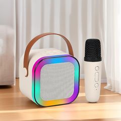 K12 2 Ασύρματα μικρόφωνα Karaoke με ηχείο Bluetooth: Ασύρματο ηχείο Karaoke με δυνατότητα Bluetooth με πολλαπλές λειτουργίες συμβατότητας, φωτισμό RGB και Party POP Bluetooth 35100