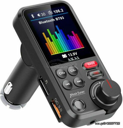 Akai FMT-93BT FM Transmitter Αυτοκινήτου με AUX / MicroSD