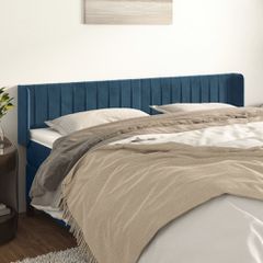 vidaXL Κεφαλάρι με Πτερύγια Σκούρο Μπλε 163x16x78/88 εκ. Βελούδινο