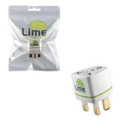 LIME ΑΝΤΑΠΤΟΡΑΣ UNIVERSAL ΣΕ ΑΓΓΛΙΚΟ MALE (250V/13A) ΑΣΠΡΟ