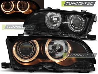 Φανάρια Angel Eyes Εμπρός Μαύρα BMW E46 Coupe 01-03 - (LPBM82)