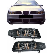 Μπροστινά Φανάρια Set Για Seat Leon / Toledo 1M 99-05  Angel Eyes Μαύρα H7/H7 Depo