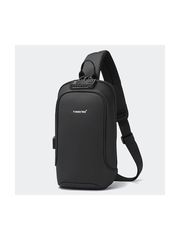 Tigernu T-B8102, Crossbody Τσαντάκι, Ύφασμα, Μαύρο