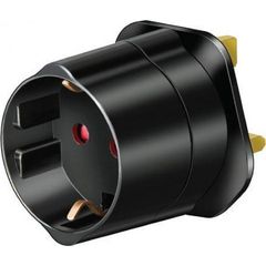 Power Adaptor Greek To English/USA Plug Universal Socket Suko Black Αντάπτορας Σούκο Μαύρος