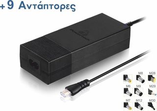 Power Charger Universal AC-DC Notebook 90W & 9 Tips Black PT-372 Τροφοδοτικό Φορητού