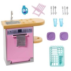 Barbie - Furniture and Decor - Dishwasher theme (HJV34) / Toys