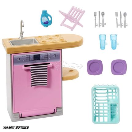 Barbie - Furniture and Decor - Dishwasher theme (HJV34) / Toys