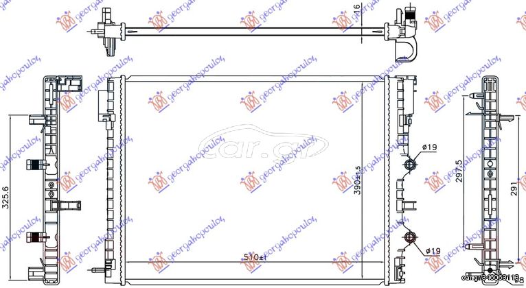 ΨΥΓΕΙΟ ΒΟΗΘΗΤΙΚΟ 0.9 TURBO ΒΕΝΖΙΝΗ (510x390x16) για SMART FORTWO 14-20 για SMART FORTWO 14-20