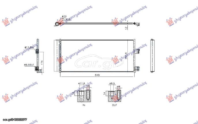 ΨΥΓΕΙΟ A/C 1.0-1.4 BENZINH (649x284x12) για OPEL ADAM 12- για OPEL ADAM 12-