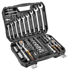 NEO TOOLS Καστάνια με καρυδάκια 1/2quot;, 1/4quot; amp; Κλειδιά σετ 82τεμ 10-059