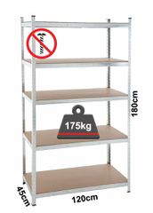 Inox Kiss Ραφιέρα με 5 ράφια MDF SH400