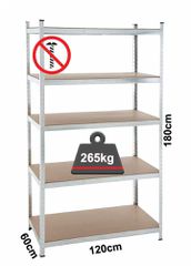 Inox Kiss Ραφιέρα με 5 ράφια MDF SH500