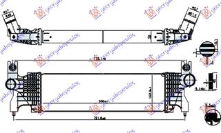 ΨΥΓΕΙΟ INTERCOOLER 1.6 DDiS ΠΕΤΡΕΛΑΙΟ (520x160x50) για SUZUKI SX4 S-CROSS 16-22 για SUZUKI SX4 S-CRO